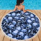 Skull Pile Beach Blanket - Blue