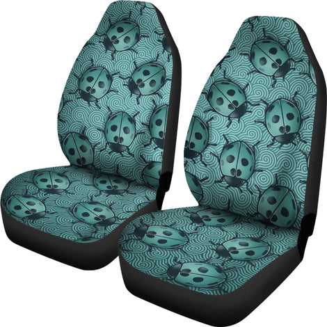 Lady Bug Swirl Car Seat Covers - Teal