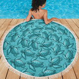 Turtle Swirl Beach Blanket - Blue