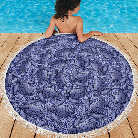 Turtle Swirl Beach Blanket - Purple