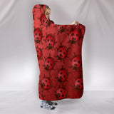 Lady Bug Swirl Hooded Blanket - Red