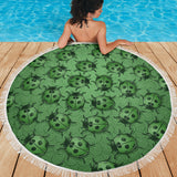 Lady Bug Swirl Beach Blanket - Green