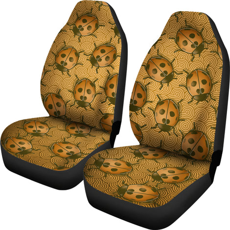 Lady Bug Swirl Car Seat Covers - Orange