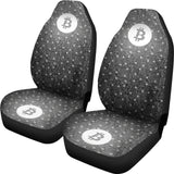 Bitcoin Circuit Board Car Seat Cover - Black & White