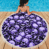 Skull Pile Beach Blanket - Purple