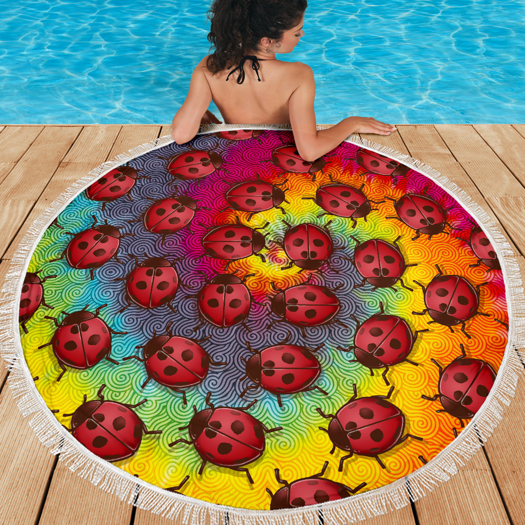 lady Bug Swirl Beach Blanket - Tie Dye