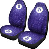Bitcoin Circuit Board Car Seat Covers - Purple