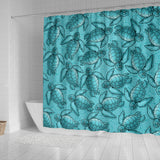 Turtle Swirl Shower Curtain - Blue