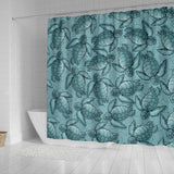 Turtle Swirl Shower Curtain - Teal