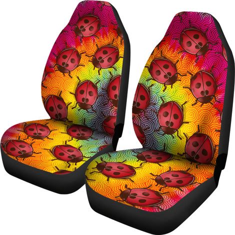 Lady Bug Swirl Car Seat Covers - Tie Dye