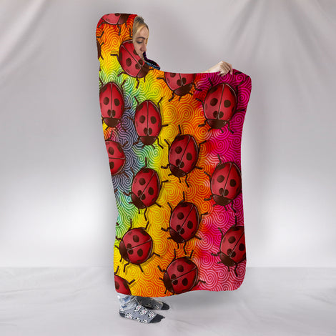Lady Bug Swirl Hooded Blanket - Tie Dye