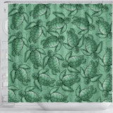 Turtle Swirl Shower Curtain - Green