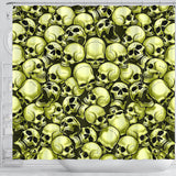 Skull Pile Shower Curtain - Gold