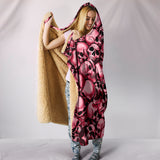 Skull Pile Hooded Blanket - Red