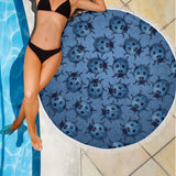 Lady Bug Swirl Beach Blanket - Blue