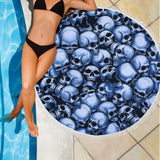 Skull Pile Beach Blanket - Blue