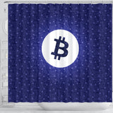Bitcoin Circuit Board Shower Curtain - Purple