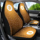 Bitcoin Circuit Board Car Seat Covers - Orange