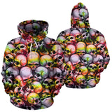 Skull Pile All Over Print Hoodie - Tie Dye