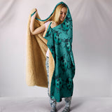 Lady Bug Swirl Hooded Blanket - Teal