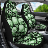 Skull Pile Car Seat Covers - Green