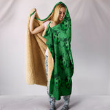 Lady Bug Swirl Hooded Blanket - Green