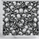 Skull Pile Shower Curtain - Black & White