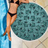 Lady Bug Swirl Beach Blanket - Teal