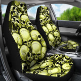 Skull Pile Car Seat Covers - Gold