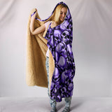 Skull Pile Hooded Blanket - Purple