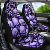Skull Pile Car Seat Covers - Purple