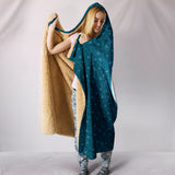 Bitcoin Circuit Board Hooded Blanket - Blue