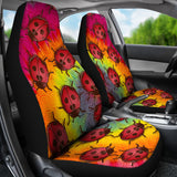 Lady Bug Swirl Car Seat Covers - Tie Dye