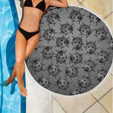 Lady Bug Swirl beach Blanket - Black & White