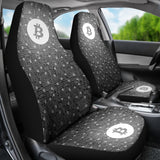 Bitcoin Circuit Board Car Seat Cover - Black & White
