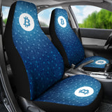 Bitcoin Circuit Board Car Seat Cover - Blue