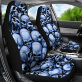 Skull Pile Car Seat Covers - Blue