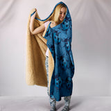 Lady Bug Swirl Hooded Blanket - Blue
