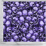 Skull Pile Shower Curtain - Purple