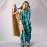 Turtle Swirl Hooded Blanket - Teal