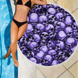 Skull Pile Beach Blanket - Purple