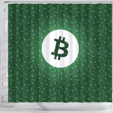 Bitcoin Circuit Board Shower Curtain - Green