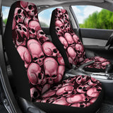 Skull Pile Car Seat Covers - Red