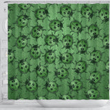 Lady Bug Swirl Shower Curtain - Green