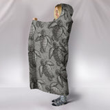 Turtle Swirl Hooded Blanket - Gray