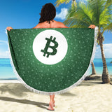 Bitcoin Circuit Board Beach Blanket - Green