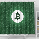 Bitcoin Circuit Board Shower Curtain - Green