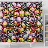 Skull Pile Shower Curtain - Tie Dye