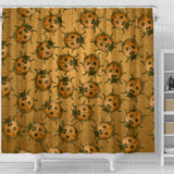 Lady Bug Swirl Shower Curtain - Orange