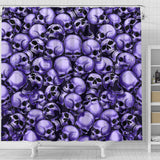 Skull Pile Shower Curtain - Purple